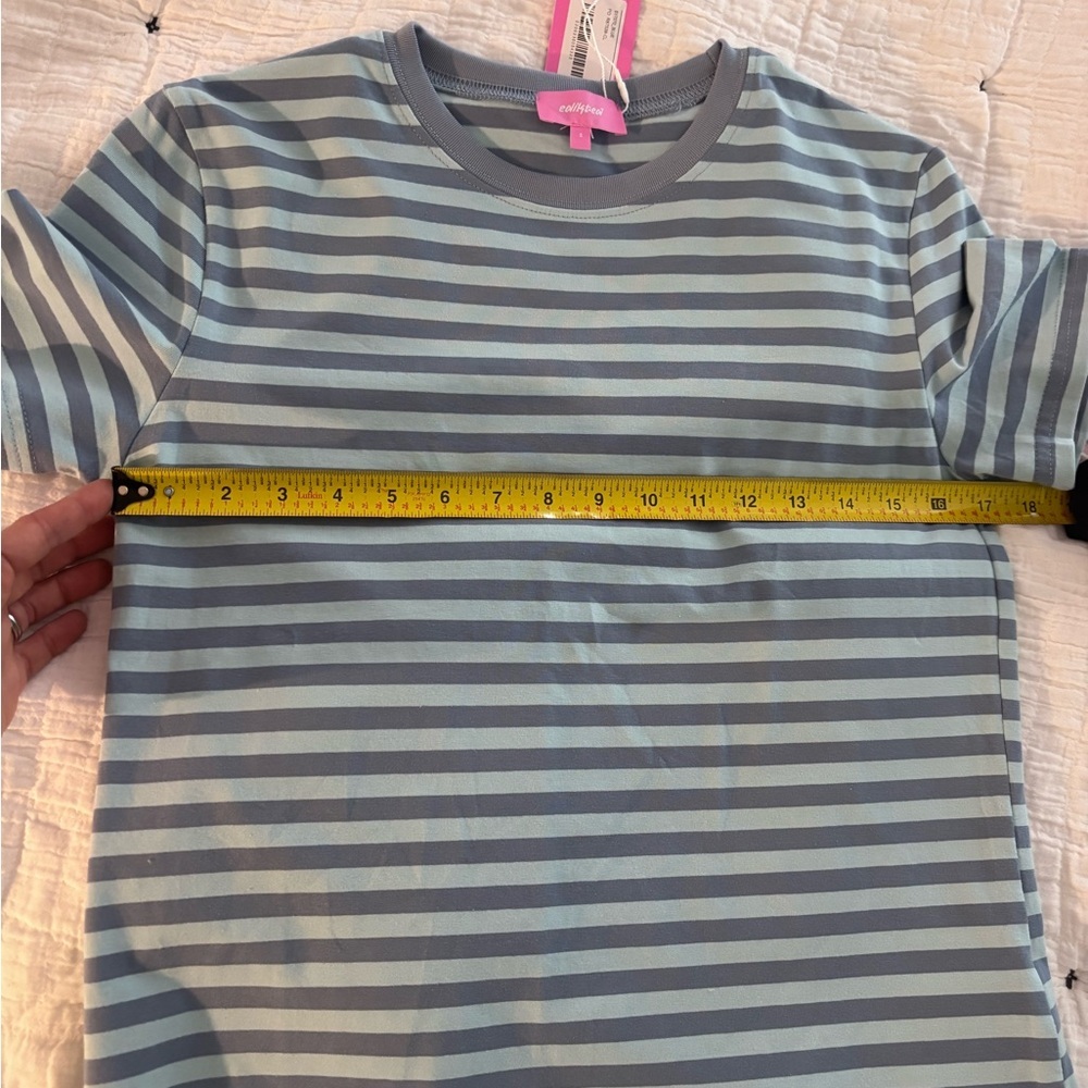 NWT Edikted Callahan Striped Blue Tee - Picture 8 of 8